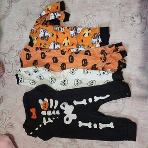 Cat & Jack Halloween Themed Kids One Pieces - Orange, Black, White